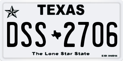 TX license plate DSS2706