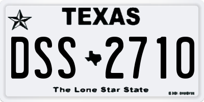 TX license plate DSS2710