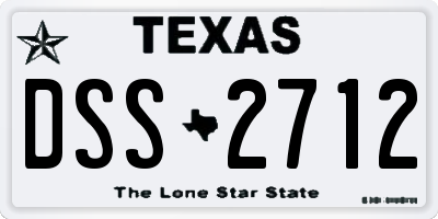 TX license plate DSS2712