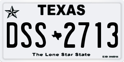 TX license plate DSS2713