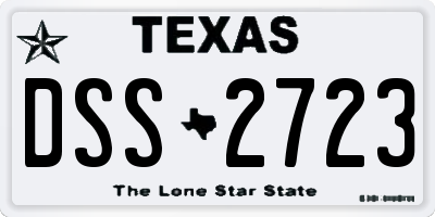 TX license plate DSS2723