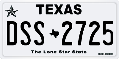 TX license plate DSS2725