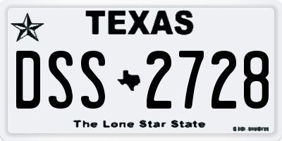 TX license plate DSS2728