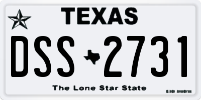 TX license plate DSS2731