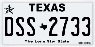 TX license plate DSS2733