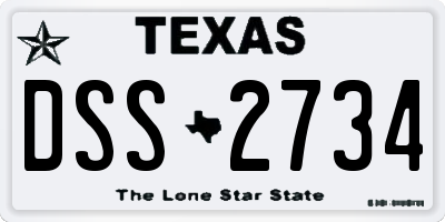 TX license plate DSS2734