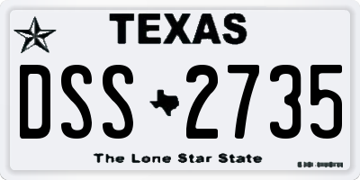 TX license plate DSS2735