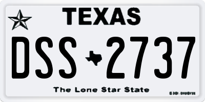TX license plate DSS2737