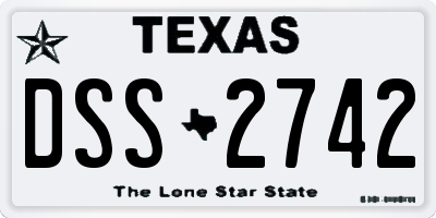 TX license plate DSS2742