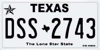 TX license plate DSS2743