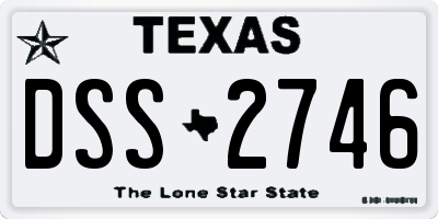 TX license plate DSS2746