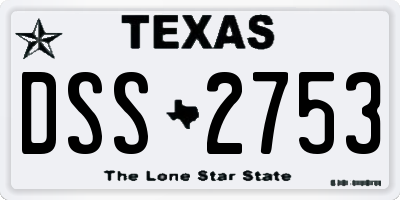 TX license plate DSS2753