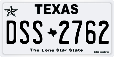 TX license plate DSS2762