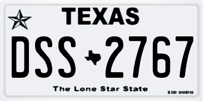 TX license plate DSS2767