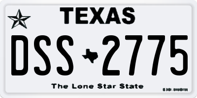 TX license plate DSS2775
