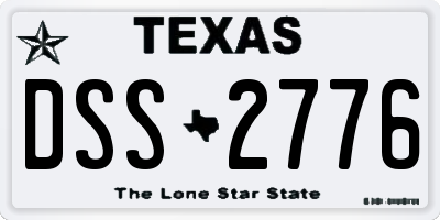 TX license plate DSS2776