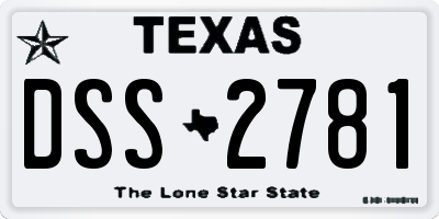 TX license plate DSS2781