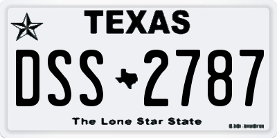 TX license plate DSS2787