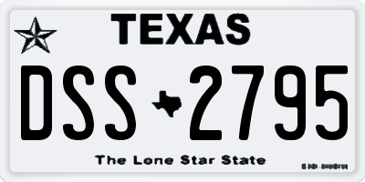 TX license plate DSS2795