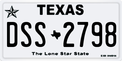 TX license plate DSS2798