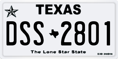 TX license plate DSS2801