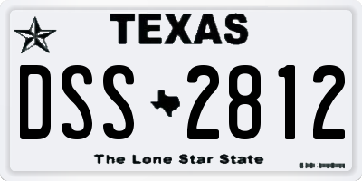 TX license plate DSS2812