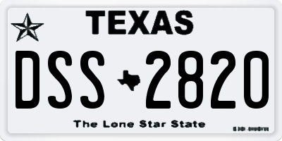 TX license plate DSS2820
