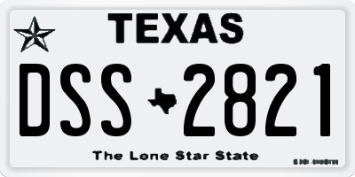 TX license plate DSS2821