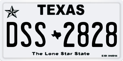 TX license plate DSS2828