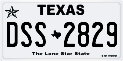 TX license plate DSS2829