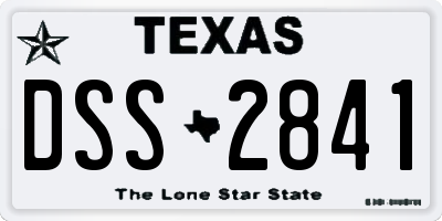 TX license plate DSS2841