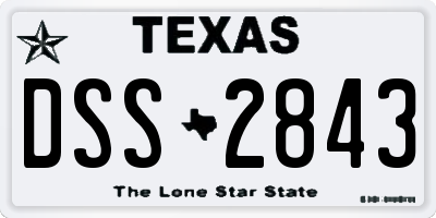 TX license plate DSS2843