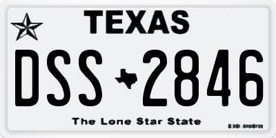 TX license plate DSS2846