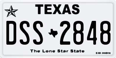 TX license plate DSS2848