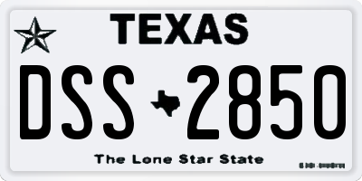 TX license plate DSS2850