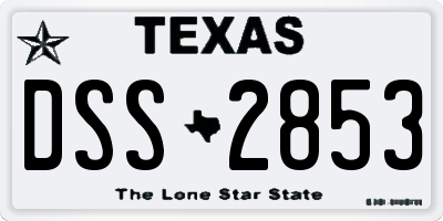 TX license plate DSS2853