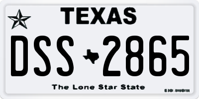 TX license plate DSS2865