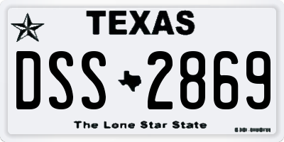 TX license plate DSS2869