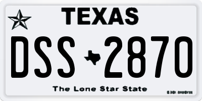 TX license plate DSS2870