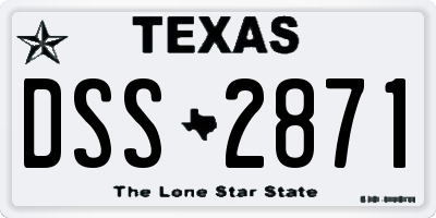 TX license plate DSS2871