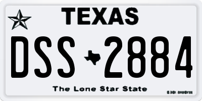 TX license plate DSS2884