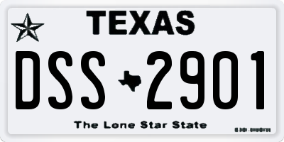 TX license plate DSS2901