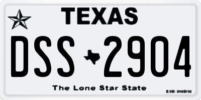 TX license plate DSS2904