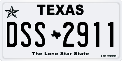 TX license plate DSS2911