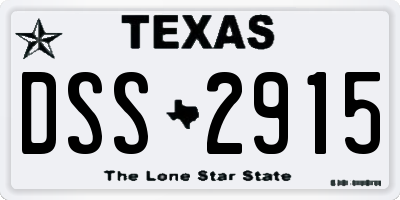 TX license plate DSS2915