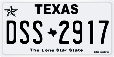 TX license plate DSS2917