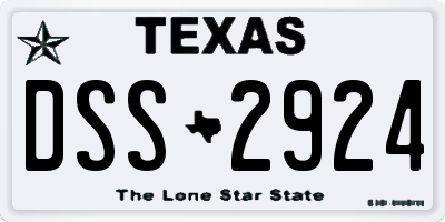 TX license plate DSS2924