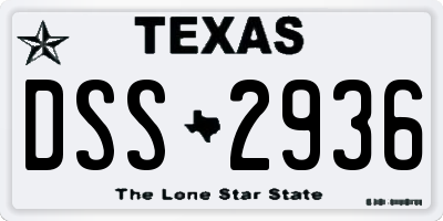 TX license plate DSS2936
