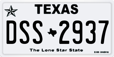 TX license plate DSS2937