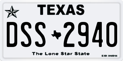 TX license plate DSS2940